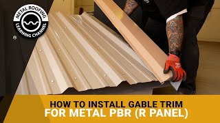 How to Install Gable Trim For R Panel and PBR Metal Roofing Includes Cutting Rake At Eave And Peak [upl. by Atsedom]