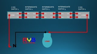 intermediate switch3 way switch connection wiring diagram [upl. by Aikemehs]