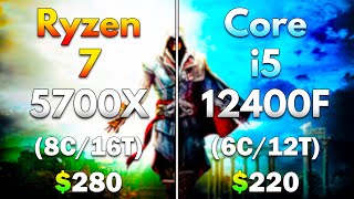 Ryzen 7 5700X vs Core i5 12400F  PC Gameplay Tested [upl. by Willtrude]