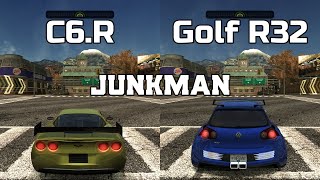 Chevrolet Corvette C6R vs Volkswagen Golf R32  NFS MW Redux V3  WHICH IS FASTEST [upl. by Hepzi]