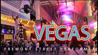 Fremont Street Experience Street Performer gets down with Shakira [upl. by Sello905]