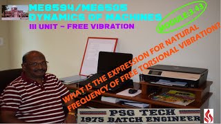 What is the Expression for Natural Frequency of Free Torsional Vibration DOM343 DOM in Tamil [upl. by Macguiness]