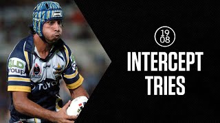 Incredible Intercept Tries  NRL Throwback  Thurston Ettingshausen Morris amp more [upl. by Rellek158]