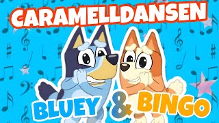 Caramelldansen English  Bluey and Bingo Bingo ai cover Lyrics [upl. by Neukam669]