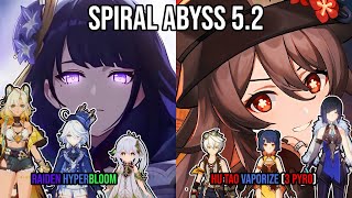 C0 Raiden Hyperblom amp C0 Hutao  52 Spiral Abyss Floor 12 [upl. by Asirap]