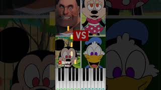 TF2 Heave vs Mickey vs Minnie vs Donald Who is best DOODLECLUBHOUSE  Easy Piano Tutorial [upl. by Plunkett]