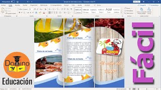 COMO HACER UN TRIPTICO FOLLETO o BROCHURE EN WORD 2013 2016 o 2019 FACIL [upl. by Asilrac]