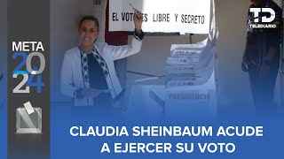 Claudia Sheinbaum vota después de una larga espera [upl. by Ennovihc]