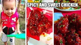 How to make chicken fry recipe sweet and spicy Korean chicken fry recipeNusrat Jahan mumu [upl. by Chaffee414]