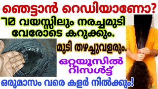 ഇനി മുടി നരച്ചെന്നു പറയില്ലവെറും മൂന്ന് ചേരുവകൾ മതി എത്ര നരച്ചമുടിയും ഒറ്റയൂസിൽ കട്ടക്കറുപ്പാക്കാം [upl. by Pinette]