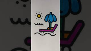 Simple to colouring a Beautiful Beach shorts ytshorts art coloring beach viralvideo trending [upl. by Nodnek]