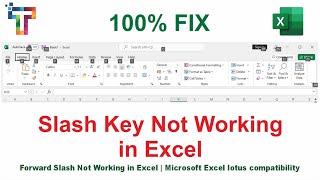 Slash Key Not Working in Excel  how to turn on slash in excel [upl. by Durstin]