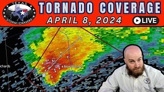 April 8 2024 LIVE Texas TornadoSevere Weather Coverage 1 [upl. by Toomay]