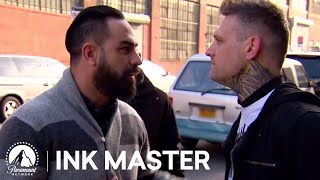 Kyle Dunbar Attacks Chris Nunez 👊 Top 5 Moment from Ink Master Season 4 [upl. by Kusin468]