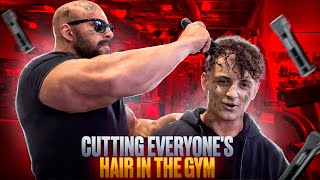 RUSSIAN GANGSTER SHAVES BROCCOLI HAIRCUTS AT THE GYM [upl. by Eldora723]