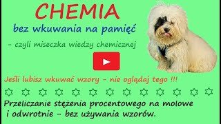 Przeliczanie stężenia procentowego na molowe i odwrotnie bez używania wzorów [upl. by Elenaj]