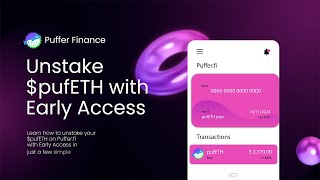 How to Unstake PUFETH on Puffer Finance  Early Access 2025 Guide [upl. by Wheelwright451]