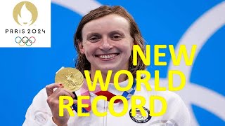 KATIE LEDECKY WINS GOLD WITH NEW OLYMPIC RECORD [upl. by Aihsal]