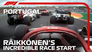 Kimi Raikkonens Incredible Race Start  2020 Portuguese Grand Prix [upl. by Thaddus]