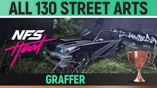 Need for Speed Heat  All 130 Street Arts 🏆  Locations Guide  Graffer [upl. by Werd]