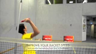 SPINMINTON by TACTIC  WORLD NEW single Badminton Training Racketspeed [upl. by Acinehs860]