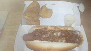 beef hotdog and 6chicky nuggets with dill sauce [upl. by Given192]