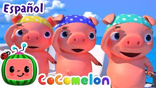 Los tres cerditos piratas🐷🏴‍☠️ Canciones Infantiles Caricaturas para bebés CoComelon en Español [upl. by Gail]