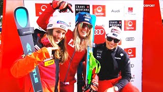 FIS Alpine Ski World Cup  Womens Downhill  Crans Montana SUI  2024 [upl. by Rehpotirhc]