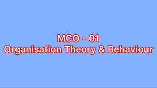 MCO01 Org Theory amp Behaviour Assignment Q4 2024 Mcom Semester 1 IGNOU ignousolvedassignment2025 [upl. by Saltzman]