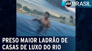 Polícia prende homem apontado como maior ladrão de casas de luxo do Rio  SBT Brasil 270823 [upl. by Attolrac534]