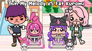 Fat Kuromi VS Thin My Melody 💜💗 Sad Story  Toca Life World  Toca Boca [upl. by Binni541]