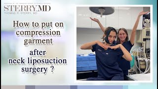 How to put on compression garment after neck liposuction surgery [upl. by Ailimat]