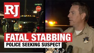 Police press conference Homeless man fatally stabbed north of downtown Las Vegas [upl. by Aerbas]