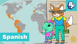 Learn Capitals of Spanish Speaking Countries with BASHO amp FRIENDS  Paises hispanohablantes [upl. by Inhsor977]