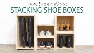 Easy Stacking Shoe Boxes from Plywood [upl. by Torrance]