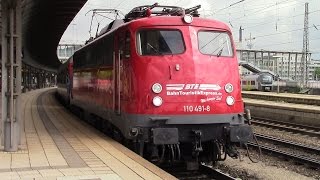 Br 110 491 mit Bahn Touristik Express 15 Wagen in Ulm Hbf am 050517 [upl. by Brantley]