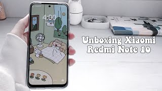 Unboxing Xiaomi Redmi Note 10  Aqua GreenLake Green  Aesthetic UnboxingCute Cases  I Lunadrella [upl. by Dino]