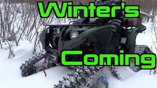 Yamaha ATV Grizzly 700 On Tracks Playing In The Deep Snow  Mar23 2013 [upl. by Sutelc]