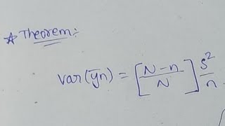 Variance of Sample mean in SRSWOR [upl. by Barna]