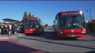 Sweden Stockholm bus 583 ride from Märsta station to Arlanda Airport [upl. by Idnic]