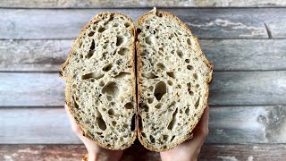 Seeded sourdough bread recipe [upl. by Notsej850]