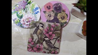 DIY Decoupage Coasters For Beginners [upl. by Sihonn]