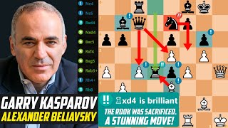 Garry Kasparov STUNNED Alexander Beliavsky with 2 Briliant Moves  Barcelona World Cup 1989 [upl. by Rozek]