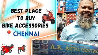 ☄️💡AK Auto Centre  Pudupet 🏍️  Exclusive Bike Accessories Shop 🛵⚡ bike Pudupet Chennai 😍 [upl. by Haimrej]