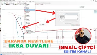 NETCAD  İKSA DUVARINI ÇİZİLMİŞ ENKESİTLERE YERLEŞTİRMEK [upl. by Marcile]