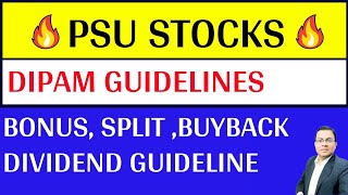 PSU STOCKS TO FOCUS I BONUS SPLIT  BUYBACK amp DIVIDEND DIPAM GUIDELINE I BPCL SHARE NEWS I PFC [upl. by Anrev]