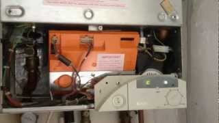 Gas boiler Ideal icos system HE 24 after repair  Emmergency plumbers [upl. by Kcirdor]