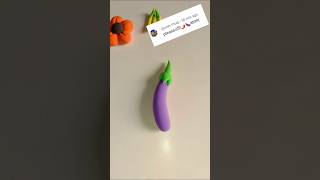 সুপার ক্লে দিয়ে বানানো 🍆shorts diy art clay howtomakeclayvegetable [upl. by Gati91]