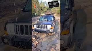 Getting stuck in a deep mud and clay pit mudding offroad jeep jeepcommander mud beginner fun [upl. by Crista40]