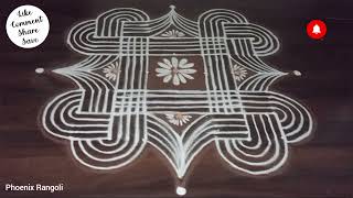 77 Naer Pulli Padi Kolam Apartment Rangoli fridaykolam pullikolam everydayrangoli [upl. by Venita394]